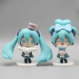 Hatsune Miku anime figurine holding a Cinnamoroll plush, kawaii tabletop collectible figure for Christmas decoration