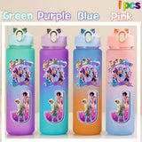 Kpop Demon Hunters gradient color water cup with straw, 750ml, by HSF Marketplace