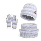 Women's winter cap, gloves and scarf set with fleece lining by HSF Marketplace