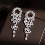 Elegant blue cubic zirconia drop earrings for women by HSF Marketplace
