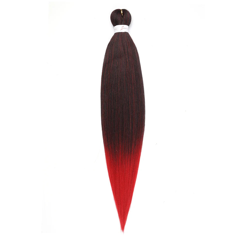 Pre-stretched Braids Hair Professional Itch Free Hot Water Setting Synthetic Fiber Ombre Yaki Texture Braid Hair Extensions