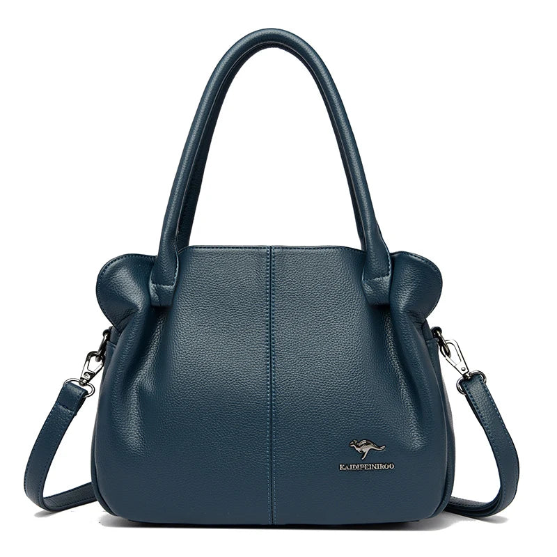 Luxury HSF Marketplace women's leather handbag with large capacity, casual shoulder tote bag, soft leather, stylish purse for women.