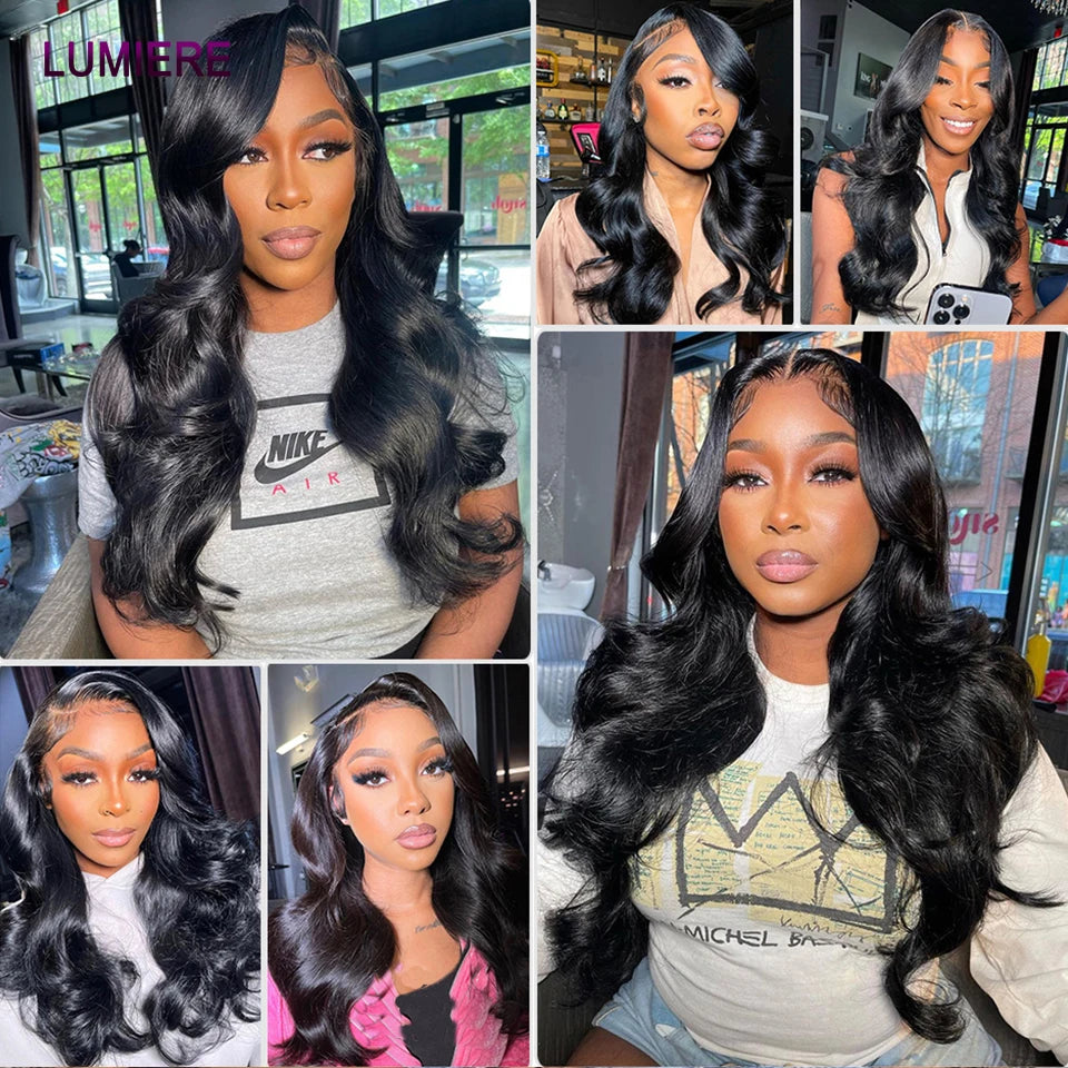 Peruvian 3/4 Bundles Human Hair With Closure Frontal HD Transparent Virgin Raw Human Hair Bundles With Closure Natural Black
