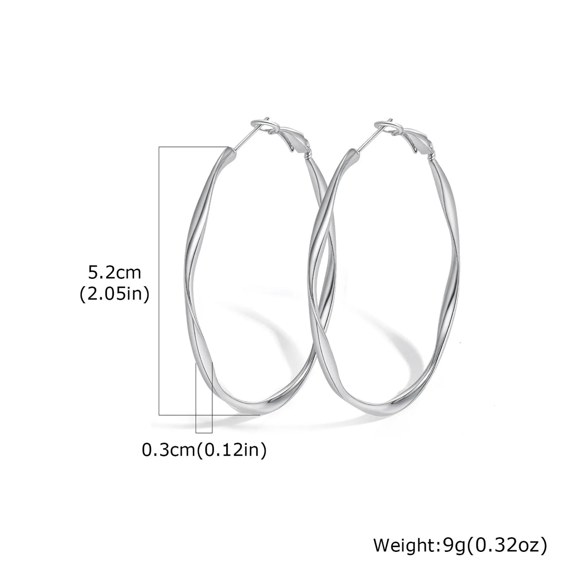 Stainless steel twist circle hoop earrings for women by HSF Marketplace