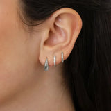 8-piece set of trendy crystal huggie hoop earrings for women by HSF Marketplace