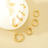 8-piece set of trendy crystal huggie hoop earrings for women by HSF Marketplace