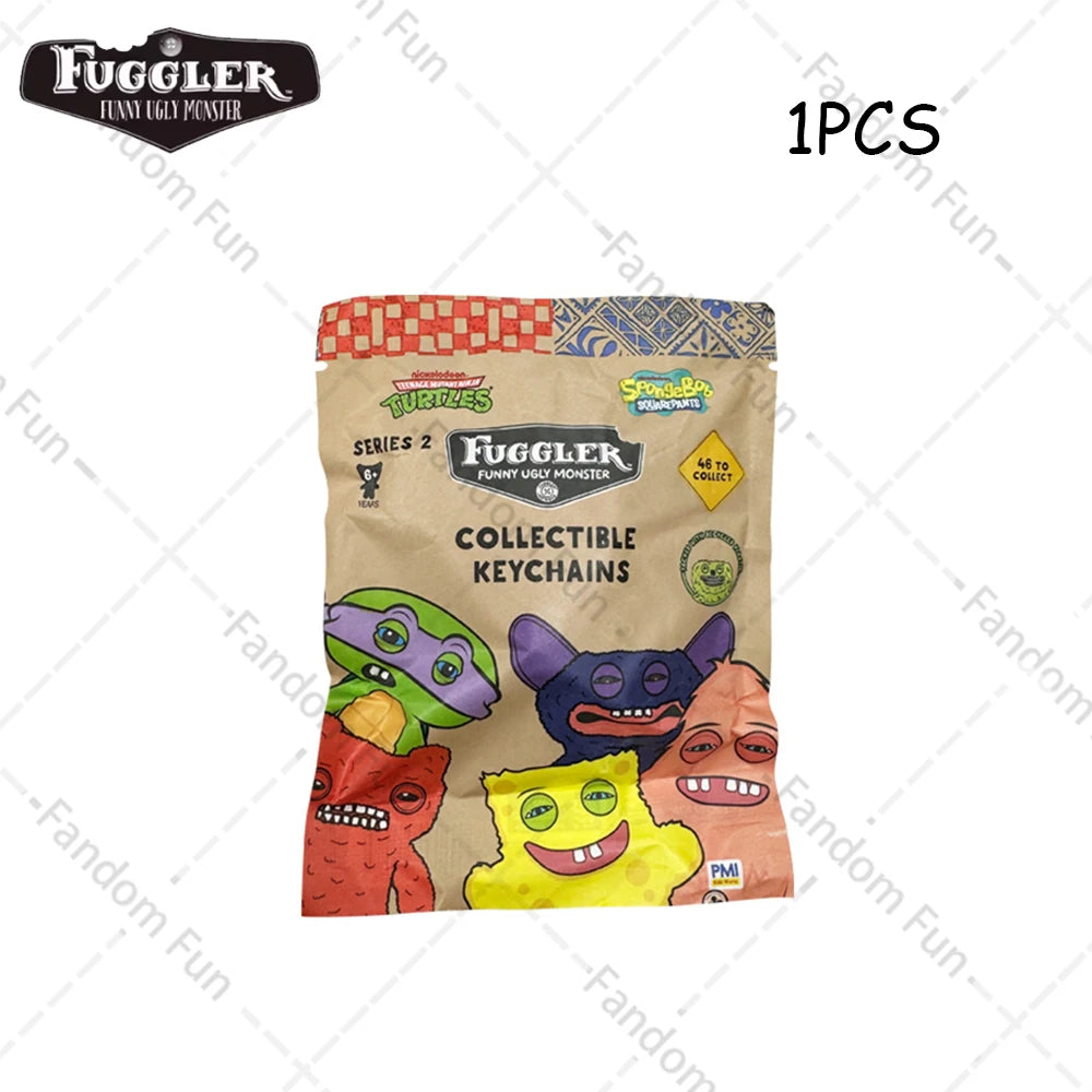 Fuggler original blind box keychain pendant, funny ugly monster collectible figure in collaboration model doll design