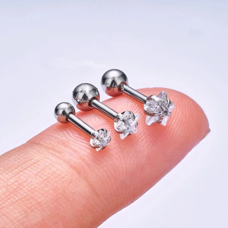 Stainless steel heart stud earrings set by HSF Marketplace for everyday wear