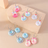 Cute donut earring set with 10 colorful resin dangle earrings by HSF Marketplace