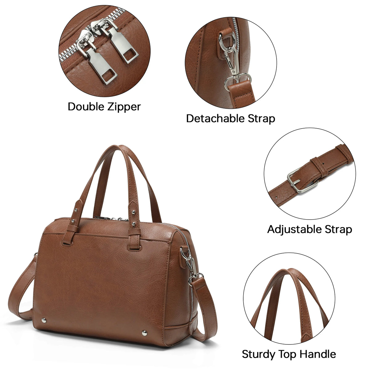Women's faux leather crossbody shoulder bag with adjustable strap, HSF Marketplace