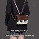 Vintage piano shoulder bag for women, stylish crossbody ita bag with piano-inspired design