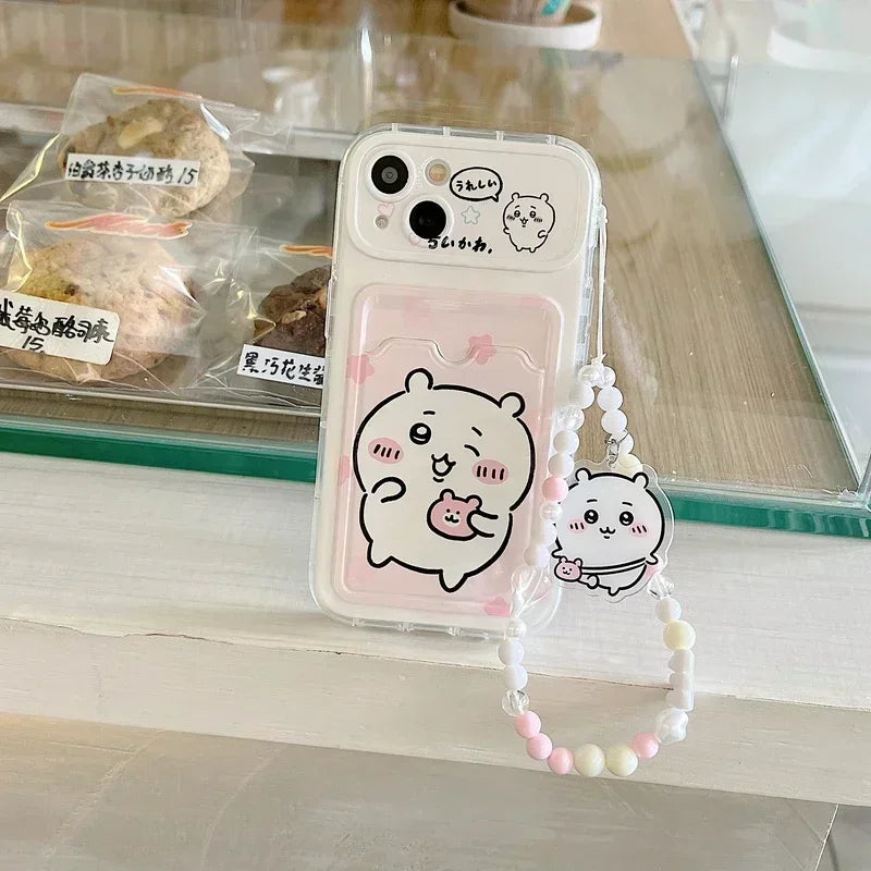 Cute cartoon anime Chiikawa card wallet case for iPhone 11-16 by HSF Marketplace