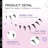 10 pairs of HSF Marketplace false bottom eyelashes with wispy, small flame design, clear band, perfect for Korean makeup and cosplay looks.