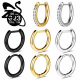 Titanium hoop earrings 18G for helix and cartilage piercings by HSF Marketplace