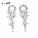 Elegant blue cubic zirconia drop earrings for women by HSF Marketplace