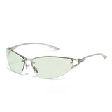 Women's Harajuku half-frame cat-eye sunglasses with gradient lenses and metal frame``