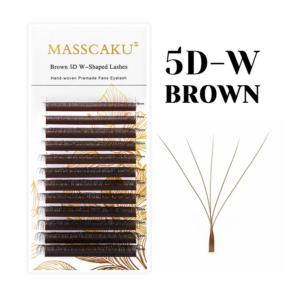 3D 4D 5D brown false eyelash extensions by HAIRSOFLY SHOP in a layered, voluminous style