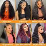 Deep wave 13x6 lace front human hair wig, 200% density, pre-plucked 360 lace, for Black women