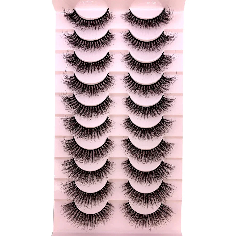 3D faux mink hair false eyelashes, 10 pairs of fluffy lashes by HSF Marketplace