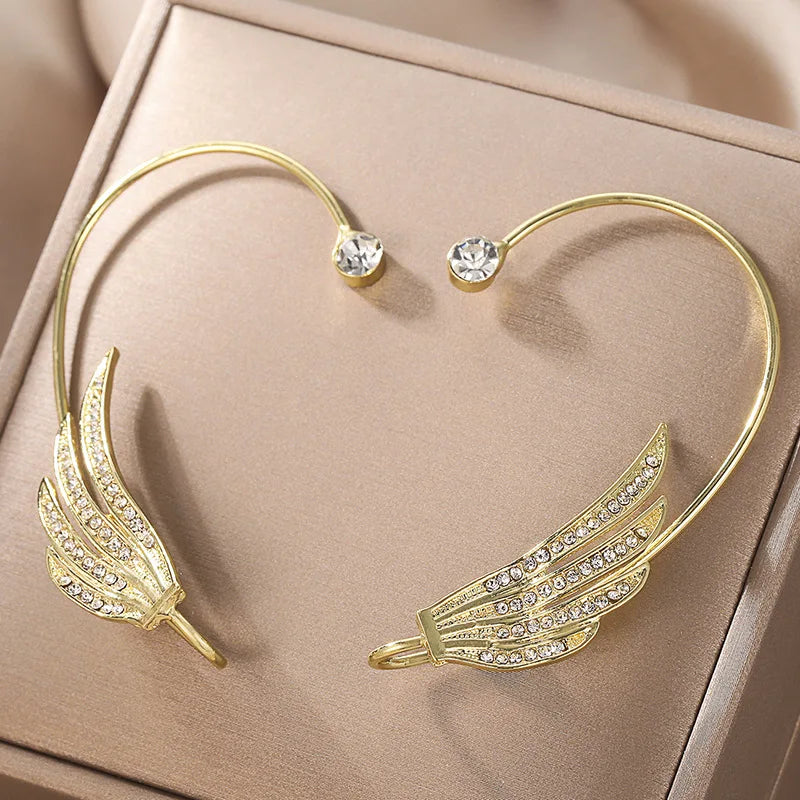 Luxury crystal tassel clip earrings for women, sparkling drop design by HSF Marketplace