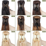 TESS Brazilian human hair claw clip ponytail extension, 14–22 inches, natural black to blonde
