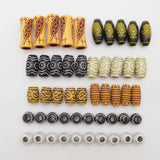 50pcs/Pack Mix Imitation Wood Plastic Crochet Black White Hair Braid Dread Dreadlock Beads Rings Tube for Hair Accessories