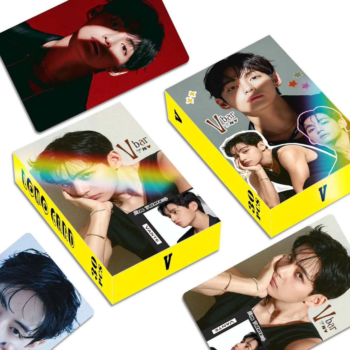 BTS V Lomo Cards Collection with 30 high-quality photocards, K-culture merchandise by HSF Marketplace