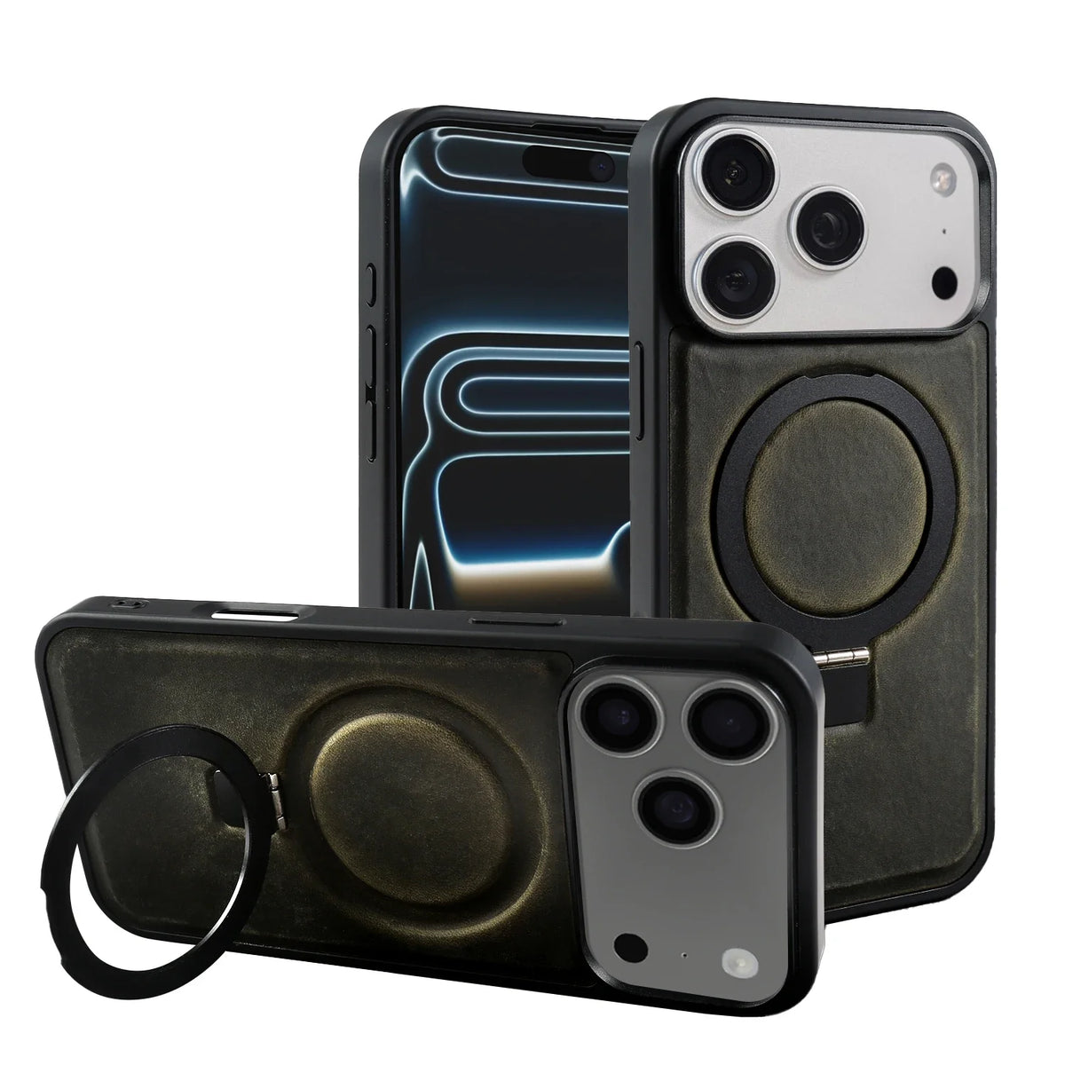 Genuine leather foldable bracket case for iPhone 18 Pro Max by HSF Marketplace