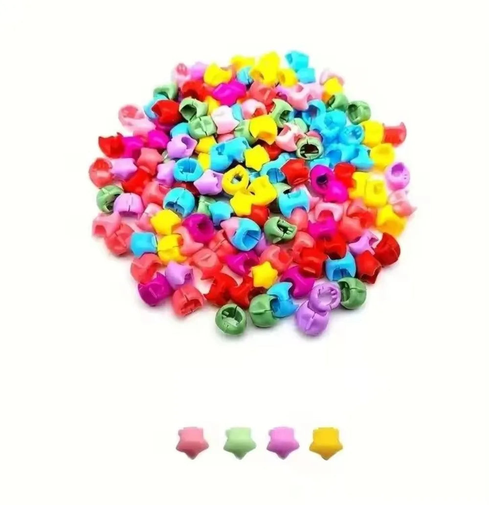 50-piece colorful plastic hair beads and claw clips for braids by HSF Marketplace