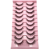 10 pairs of 3D faux mink hair false eyelashes with fluffy, dramatic lash fibers by HSF Marketplace