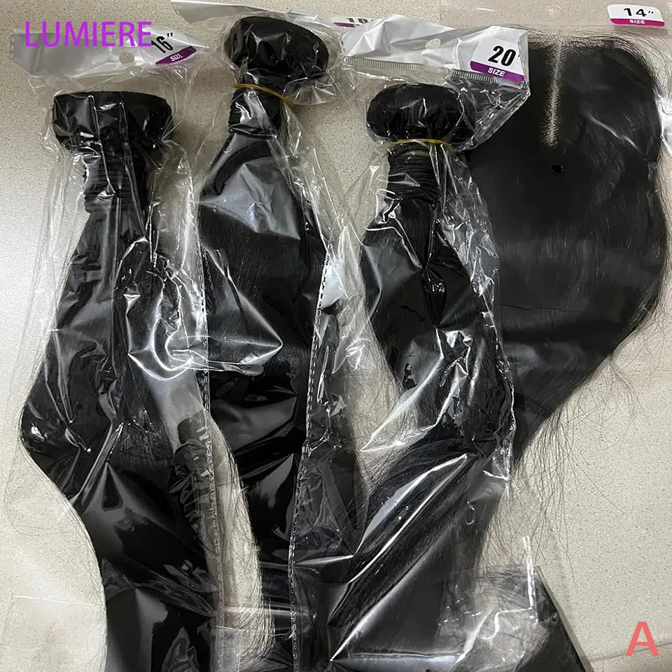 Virgin Bone Straight Human Hair Bundle With Closure Frontal HD Transparent Jerry Curly Hair Bundle Deal Hair Extension Wholeasle