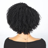 Rebecca Short Kinky Curly Bob Human Hair Wig with water wave texture, lace front, 100% Indian bodywave for women by HSF Marketplace