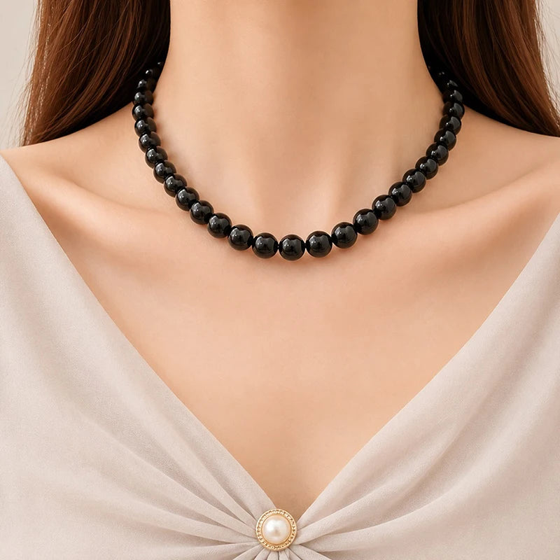 White pearl choker necklace by HSF Marketplace, elegant jewelry for women and men