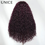 Black cherry water wave human hair wig with glueless design by HSF Marketplace