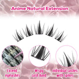 140 cluster Korean-style false lash extension kit for natural long wispy cat-eye cosplay makeup looks