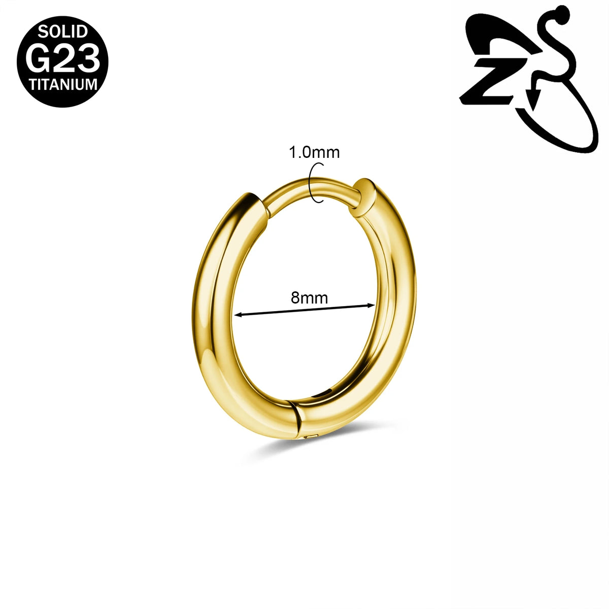 Titanium hoop earrings 18G for helix and cartilage piercings by HSF Marketplace