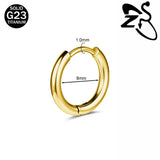 Titanium hoop earrings 18G for helix and cartilage piercings by HSF Marketplace