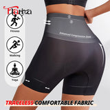 Flarixa ultra-thin ice silk high-waist shapewear safety shorts in black for women, front view