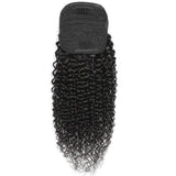 HSF Marketplace kinky curly Brazilian virgin Remy human hair drawstring ponytail extension in brown curls
