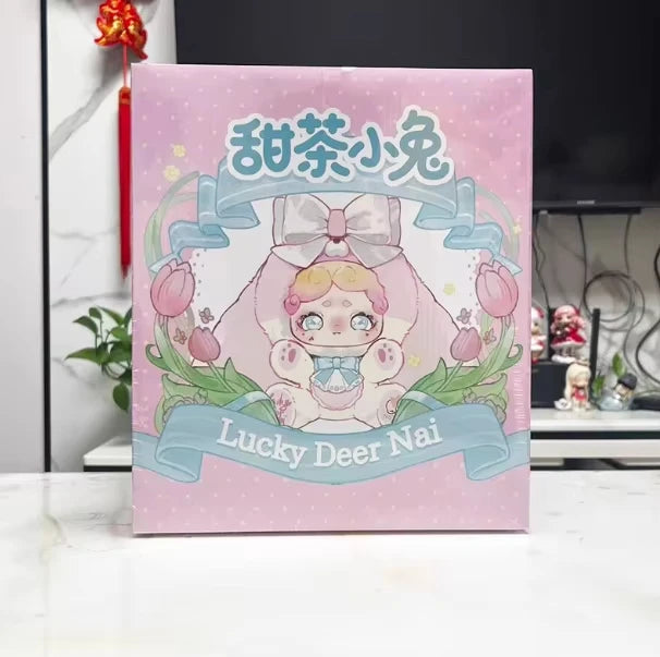 Lucky Deer Nai Sweet Tea Bunny 600% series plush vinyl face action figure blind box collectible figure