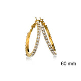 2018 New large crystal hoop earrings, 30-100mm CZ hip hop jewelry with sparkling basketball wives style hoops