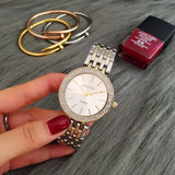 Contena Brand Luxury Women's Watch Fashion Rhinestones Stainless Steel Quartz Watch Simple Elegant Ladies Watch Reloj Mujer