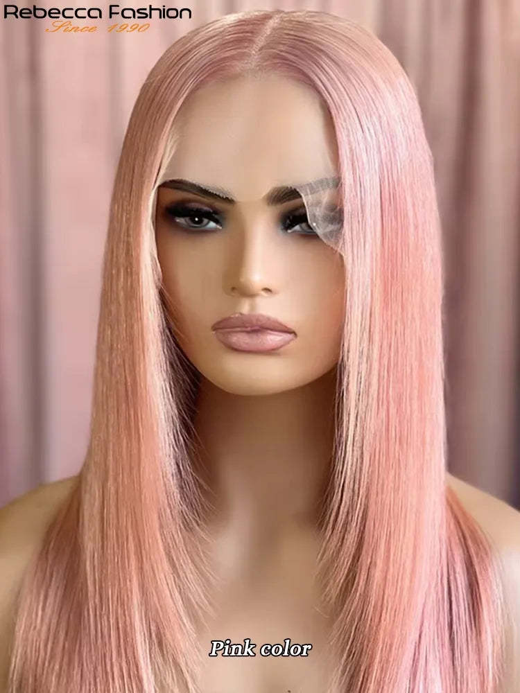 Rebecca bone straight 13x6 lace front human hair wig with transparent lace and lace part for women