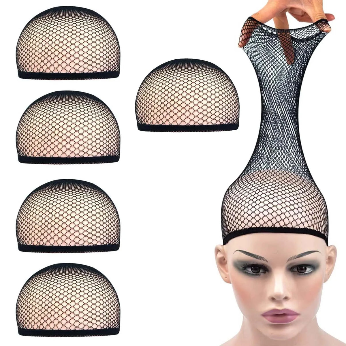 Mesh Wig Cap Nylon Hair Net New Stretchable Elastic Hairnets Fashion Mesh Weaving Wig Caps for Women Making Wig