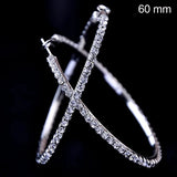 2018 large crystal hoop earrings, 30-100mm CZ hip hop basketball-style jewelry by HSF Marketplace