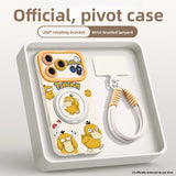 Psyduck iPhone case for 12 to 17 Pro Max, durable silicone phone cover with printed character design