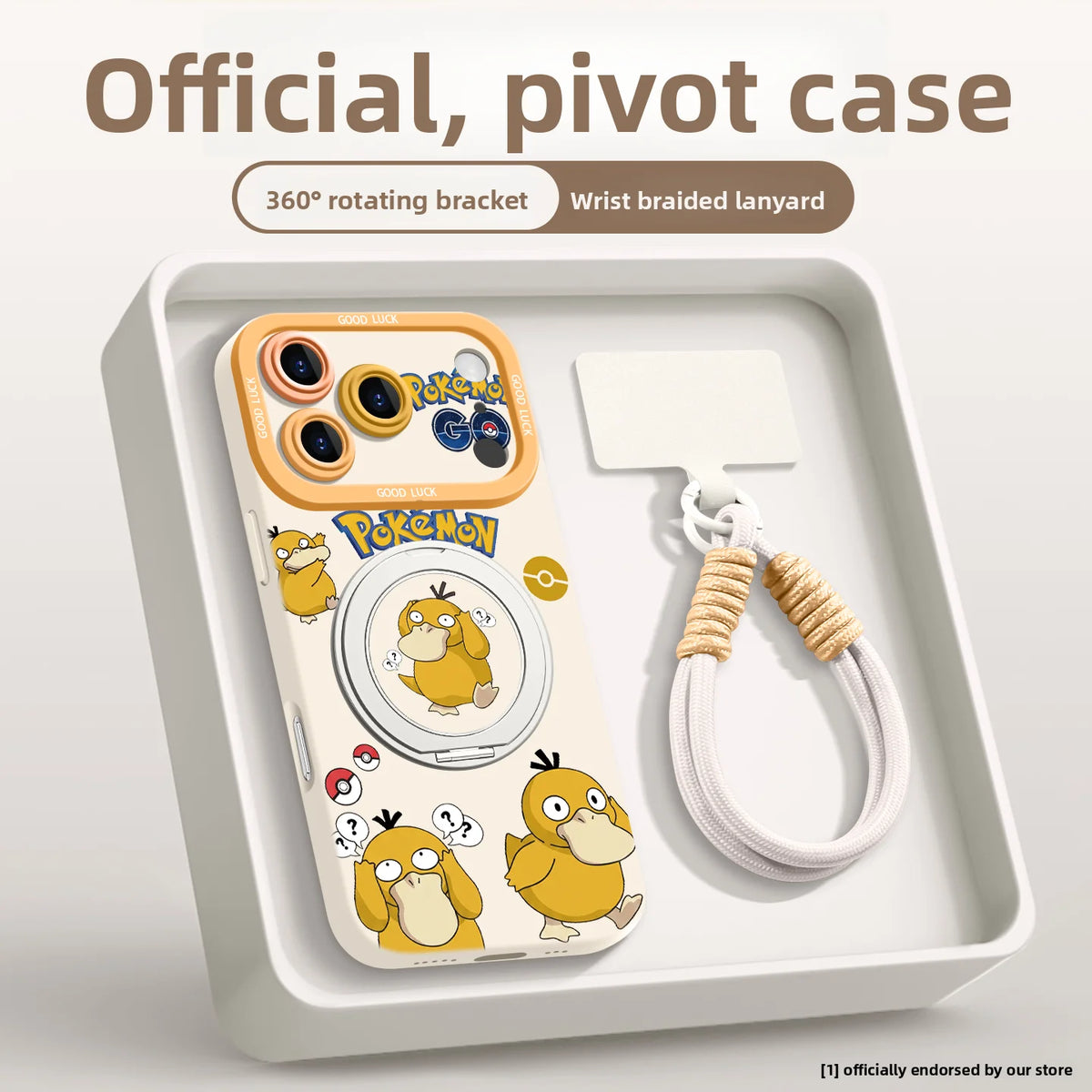 Psyduck iPhone case for 12 to 17 Pro Max, durable silicone phone cover with printed character design