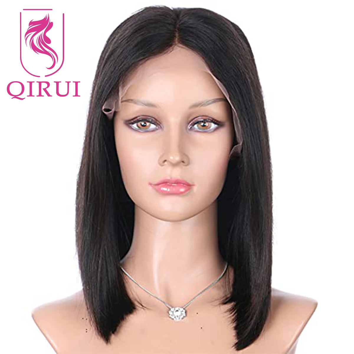 Straight Bob Full Lace Wig Transparent Lace Wigs 130%-180% Density Human Hair Brazilian Silky Straight Full Lace Wig Color #2