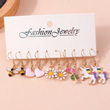 10-piece cute donut resin dangle earring set by HSF Marketplace, colorful assorted designs for all ages