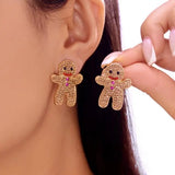 Merry Christmas pearl flower star bell dangle earrings for women, HSF jewelry white and gold design